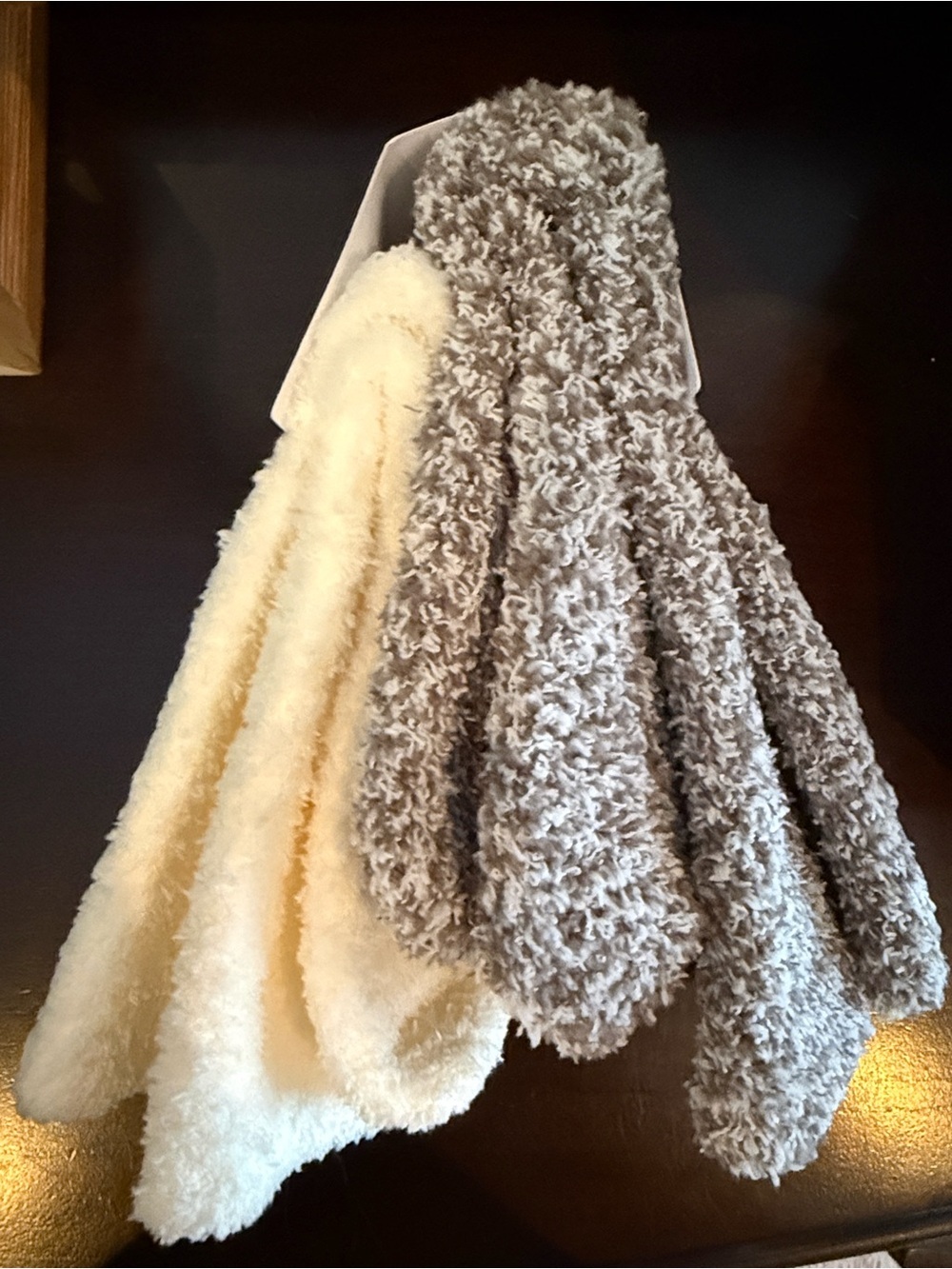 Auden Cozy Crew Socks - Ivory & Taupe Set - Picture 4 of 5